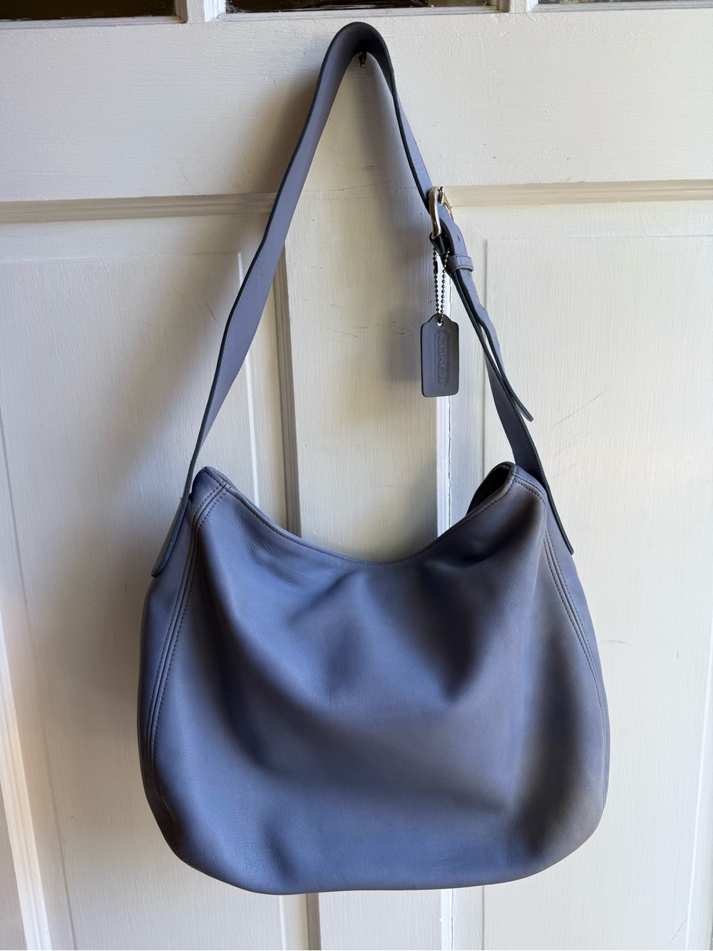 Coach Leather Hobo Bag in Soft Periwinkle Blue 4161